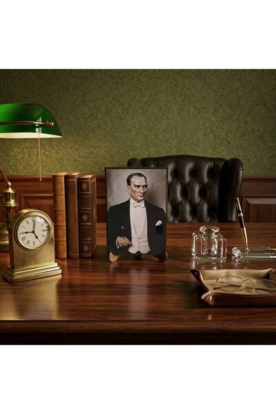 Hedea Atatürk Masaüstü Ahşap Tablo - Kabartmalı Baskı Şık Hediyelik 11x16 cm ...