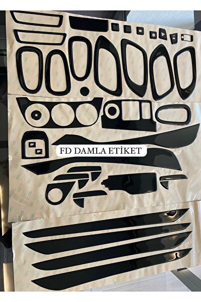 FD Damla Etiket سيتروين إليزيه بيجو 301، طقم تزيين لوحة التحكم والكونسول، طلا...