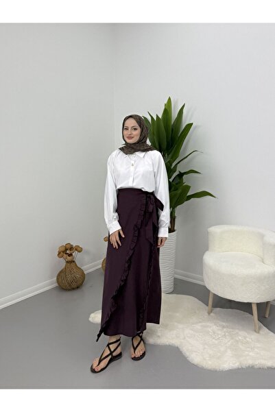 VOLT CLOTHİNG Ασύμμετρη φούστα Λεπτομέρεια με βολάν