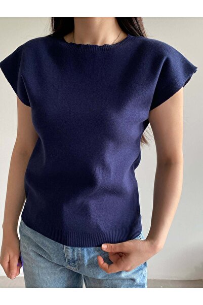 Bade Butik Navy blue soft Stretch Fabric blouse