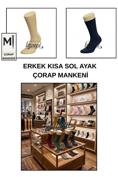 Manken İstanbul دمية عرض جوارب قصيرة للرجال من الألياف الزجاجية، مقاس تشريحي ...