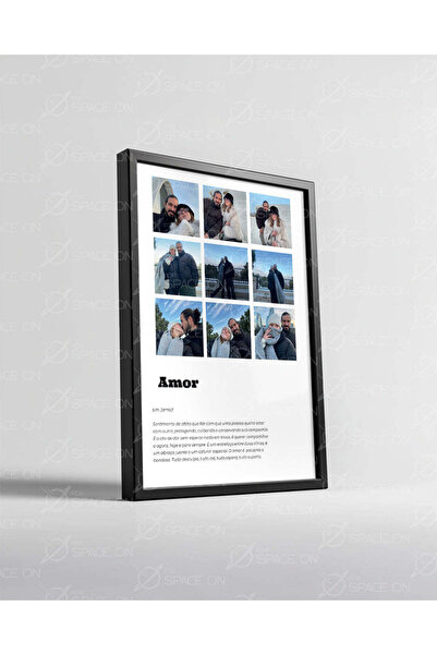 For Space On "Amor" Yazılı Fotoğraflı Poster Tablosu