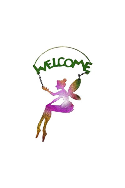 Bosphorus Balcony and Garden Welcome Sign, with Angel Figure 30X18X0.5Cm