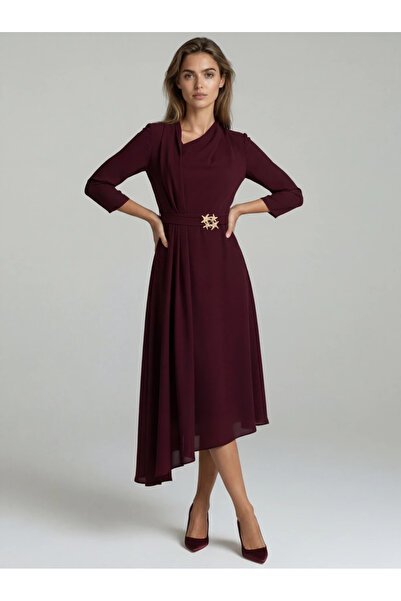 Ejolie Kendall burgundy dress