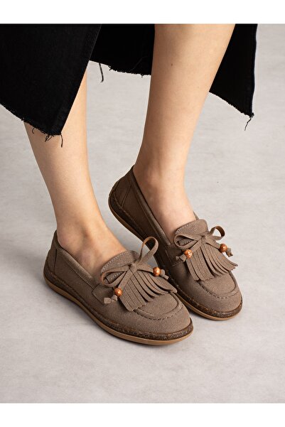 ALEMDAR AYAKKABI Domi̇ra Mink P Tasseled Women's Ballerinas