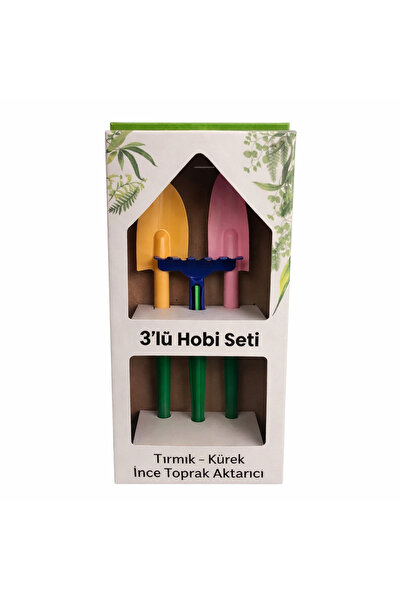 NSE 3’lü Mini Bahçe Hobi Seti – Tırmık, Kürek ve Toprak Aktarıcı Mini Bahçe A...
