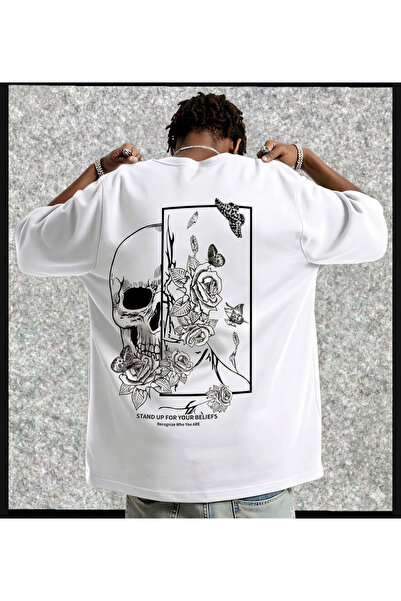 CLASSY.MODA oversized T-shirt Unisex με λαιμόκοψη Bicycle Neckline με σχέδιο ...