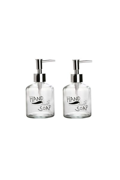 Bosphorus Bathroom Set Glass Liquid Soap Dispenser Two, Hand Soap Written 300...