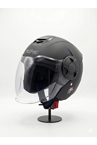 Free-M FREEM MAT SİYAH GÜNEŞ VİZÖRLÜ ECE R 22.06 SERTİFİKALI AÇIK YARIM KASK