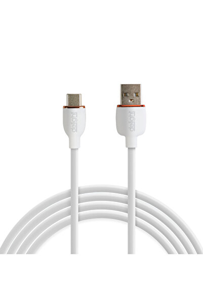 DELIGHT Data cable - Type C / USBA - white - 1 m - 2.4A - 12 W