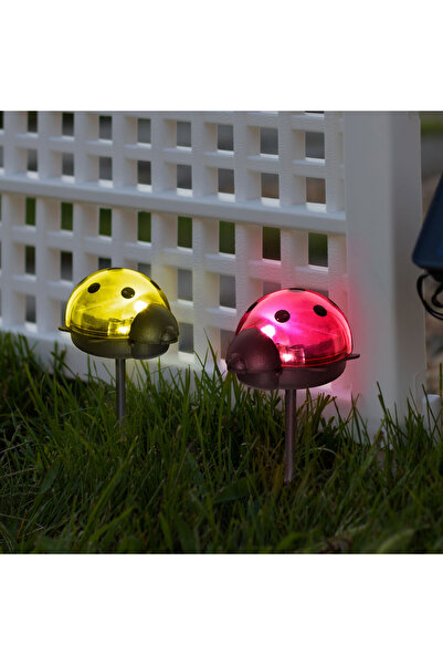 Garden of Eden Lampă solară LED - buburuză - alb rece - roșu / galben - 75 x ...