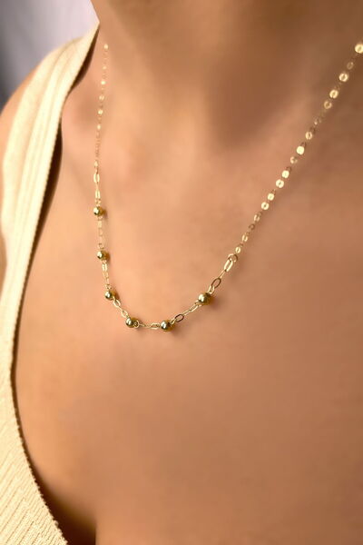 Altınaşkı İtalyan Toplu Ataş Altın Kolye