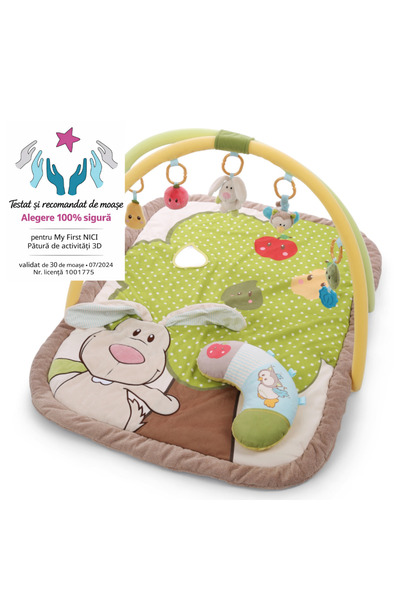NİCİ Saltea de activități 3D pentru bebeluși - 80 х 100 cm