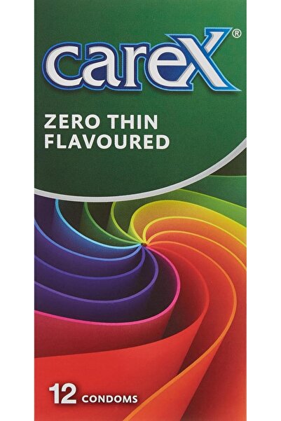 CAREX واقي ذكري رقيق بنكهة زيرو، 12 قطعة