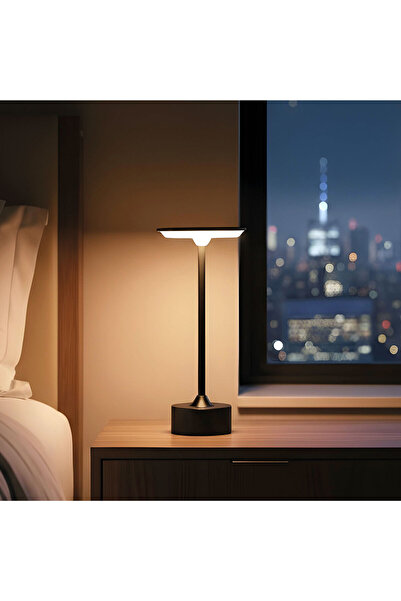 Phenom Lampă de masă - metal negru - căldură reglabilă de culoare, luminozita...