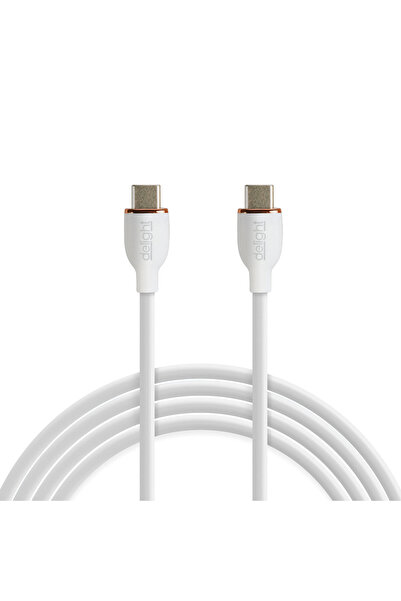DELIGHT Data cable - Type-C / Type-C - white - 1 m - 3 A - 60 W