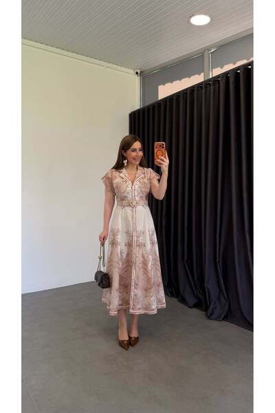 elif teke فستان بلون الباستيل بلون البشرة