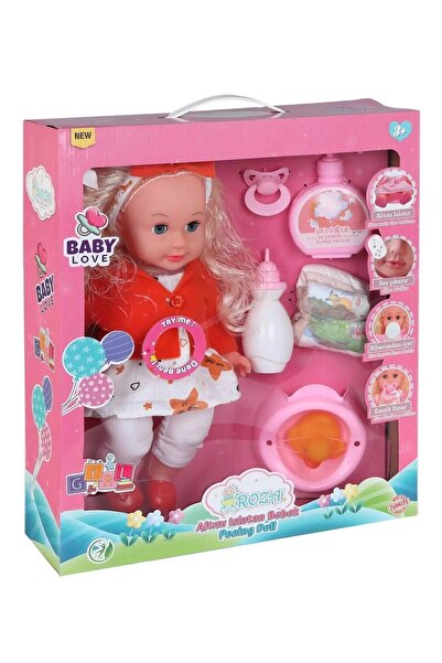 Empressco Altını Islatan Masal Anlatan Biberon Ve Emzikli 32cm Roza Bebek