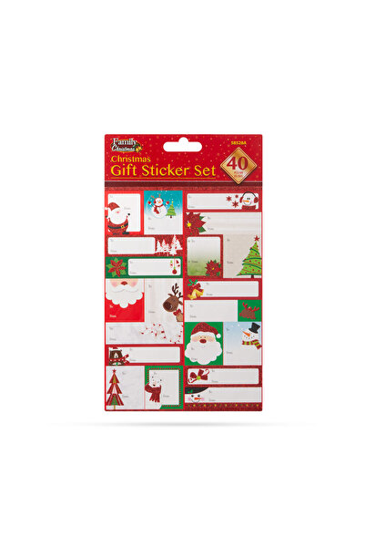 FAMİLY Christmas gift sticker set - 15.2 x 21.6 cm - 40 pcs / pack