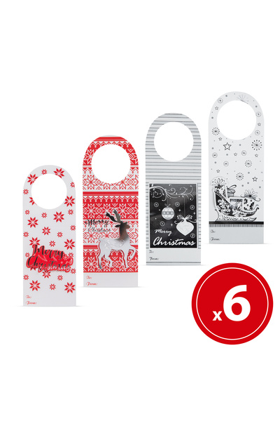 FAMİLY Card sticlă de bautură de Crăciun - 4 tipuri - 6 buc. /pachet