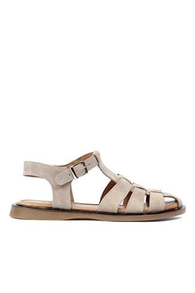 Deripabuc Genuine Leather Mink Suede Women's Leather Sandals Dp26-26600