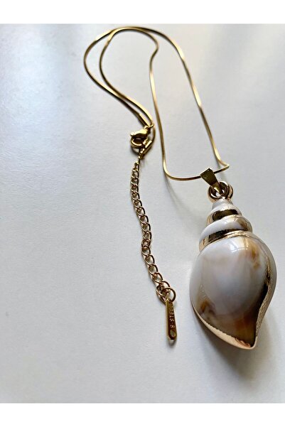 Classy Deniz Kabuğu Kolye Kadın Çelik Kolye Minimal Deniz Temalı Şık Günlük K...