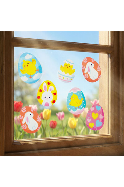 OEM Autocolant de fereastră de Paște – ouă sclipitoare – 43 x 30 cm