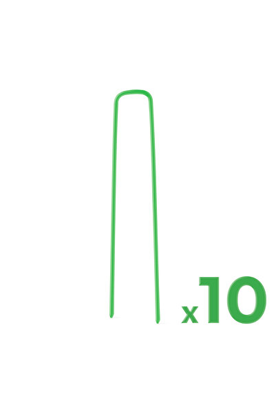 OEM Stab villain for artificial grass - metal - green - 3 x 15 cm - 10 pieces...