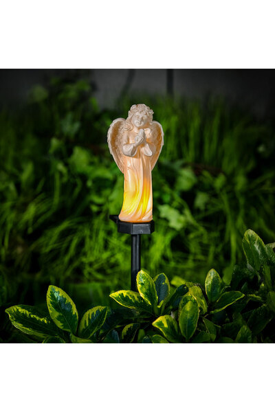 Garden of Eden Înger solar – cu pasăre – 1 LED alb cald – rășină – 48 x 11 x ...