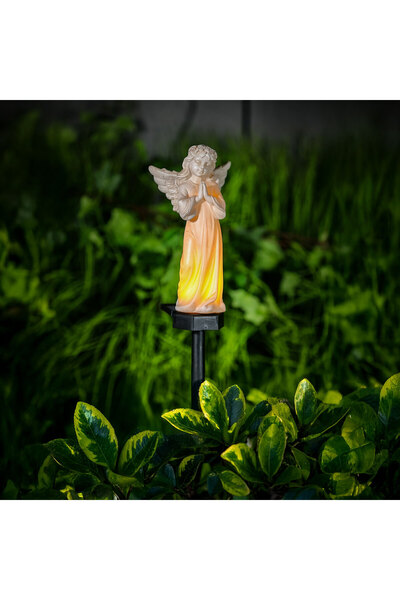 Garden of Eden Înger solar – în poziție de rugăciune – 1 LED alb cald – rășin...