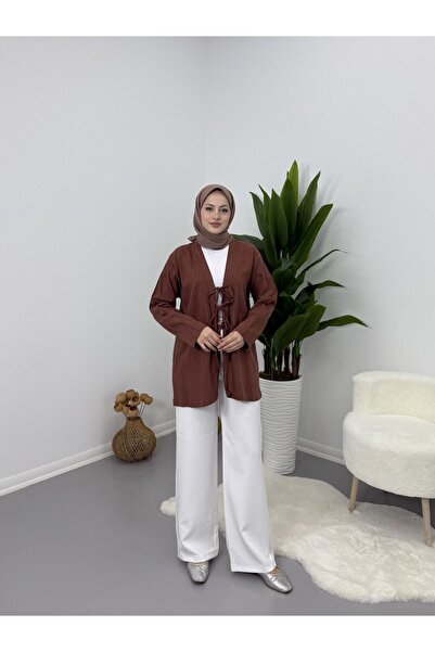 VOLT CLOTHİNG Front-Tie Linen Kimono