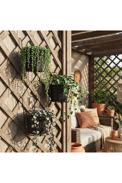 Garden of Eden Metal basket - for fixing flower pots - 18 cm - black