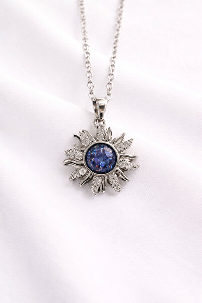 özgül takı ve tasarım Sun Model Stress Wheel Blue Pearlescent Silver Color St...