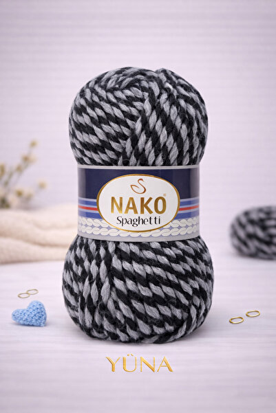 NAKO خيط حياكة سميك للشتاء من نوع سباغيتي 25% Y صوف 21365