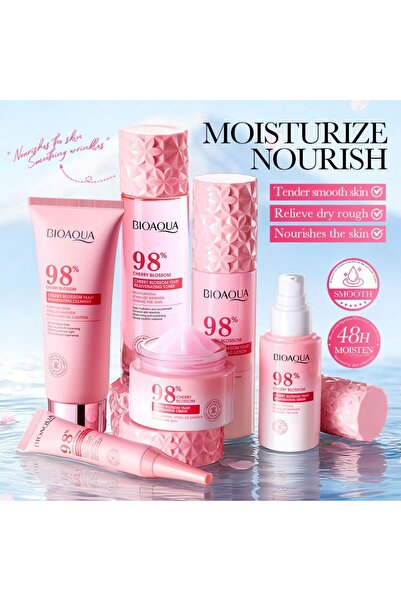 Bioaqua مجموعة هدايا خميرة زهر الكرز المضادة للتجاعيد لشد البشرة وإصلاحها