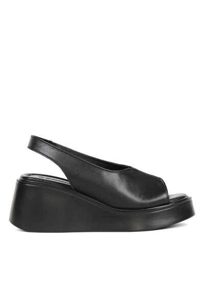 Deripabuc Справжня шкіра Чорні жіночі шкіряні сандалі DP26-1701