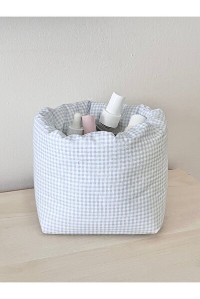 Lulishop Μπλε υφασμάτινο καλάθι οργάνωσης μακιγιάζ Pötikare