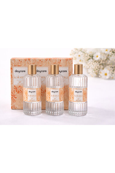 Daycare Bahar Kolonyası 80° 200 ml x 3 Adet | Ferah Bahar Kokusu Cam Şişe Kol...