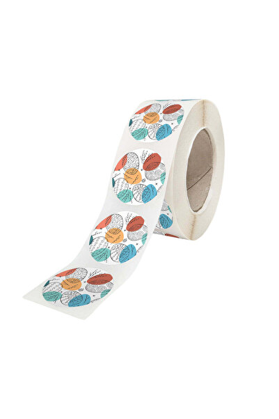 Papette Rola 200 Stickere/Etichete autoadezive Model Paște Color Splash Eggs ...