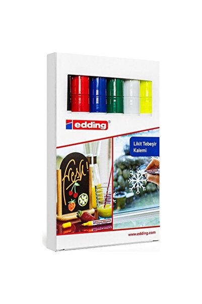 Edding Glass Marker (Liquid Chalk) 6-Piece Box Mixed 4095