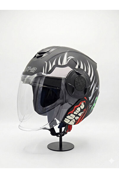 Free-M FREEM MAT ÇOK RENKLİ HAHAHA BASKILI GÜNEŞ VİZÖRLÜ ECE R 22.06 SERTİFİK...