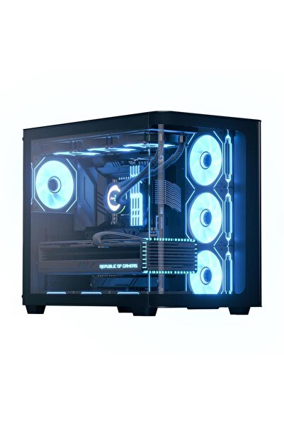 AEROCOOL AE P500C BK 4x12cm Mirror A-RGB Fanlı, Panoramik Tempered Panel, ATX
