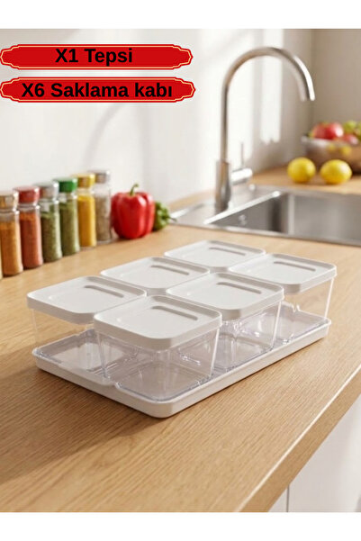 Eviniz güzel 6 Bölmeli Kapaklı Kahvaltılık & Mezelik Organizer Seti – Çok Ama...