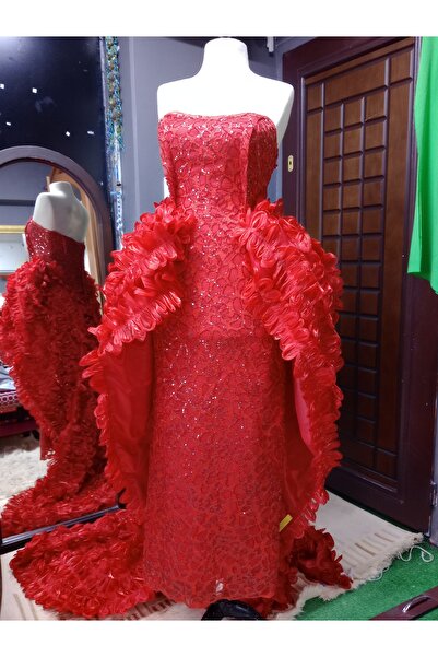 Butik Kırmızı tasarım abiye