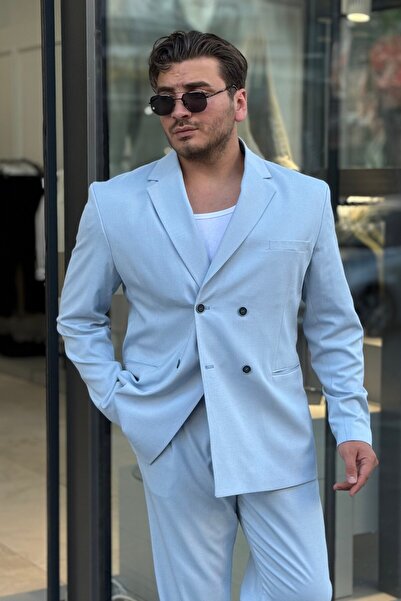 Osteoswear Kruvaze Oversize Takım Elbise Bebe Mavisi