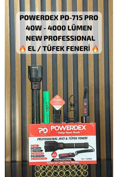 powerdex PD-715 Pro 40W & 4000 Lümen Profesyonel El & Tüfek Feneri