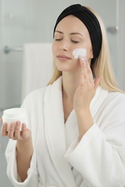 CAŞ DEKORASYON Crna traka za kosu od velcro ručnika