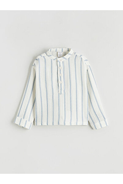 LC Waikiki Çelebi Store'dan Kaliteli Parçalar Hakim Roba Yaka Çizgili Erkek B...