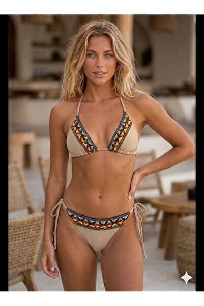 ARHEZ TEKSTİL Set de bikini cu imprimeu etnic