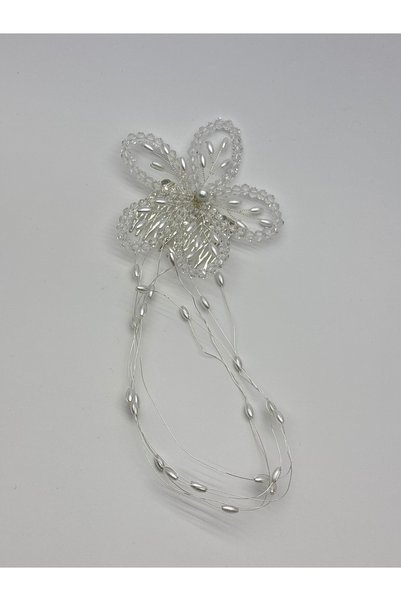 renaitre art Daisy Design Hairpin Made of Crystal Beads, Hair Vine, Bridal Hairpin, Engagement Hairpin